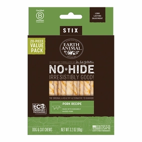 Earth Animal Pork No-Hide? Stix Dog Chews Value Pack - 20pk