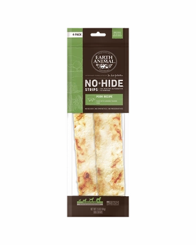 Earth Animal Pork No-Hide? Strip Dog Chews 4-Pack