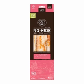 Earth Animal Salmon No-Hide? Large 11" Roll Dog Chews Value Pack - 3pk