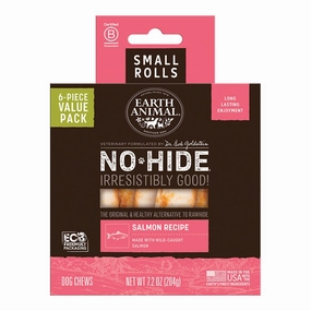 Earth Animal Salmon No-Hide? Small 4" Roll Dog Chews Value Pack - 6pk