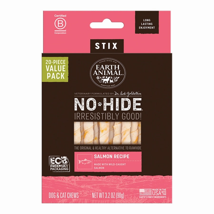 Earth Animal Salmon No-Hide? Stix Dog Chews Value Pack - 20pk