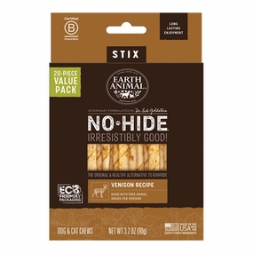 Earth Animal Venison No-Hide? Stix Dog Chews Value Pack - 20pk