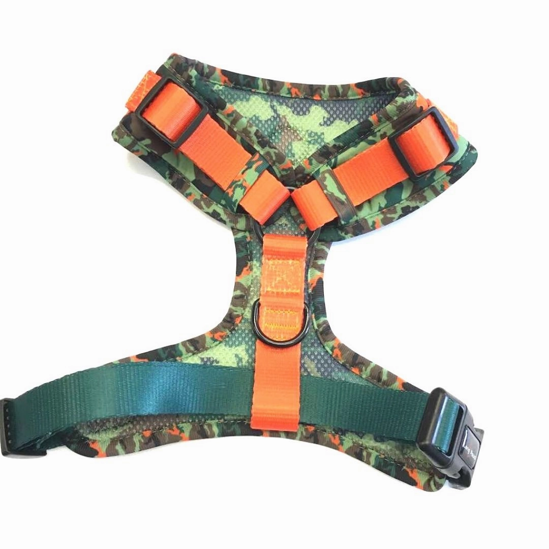 Earth Friendly Trekker Dog Harness Citrus Army Camo