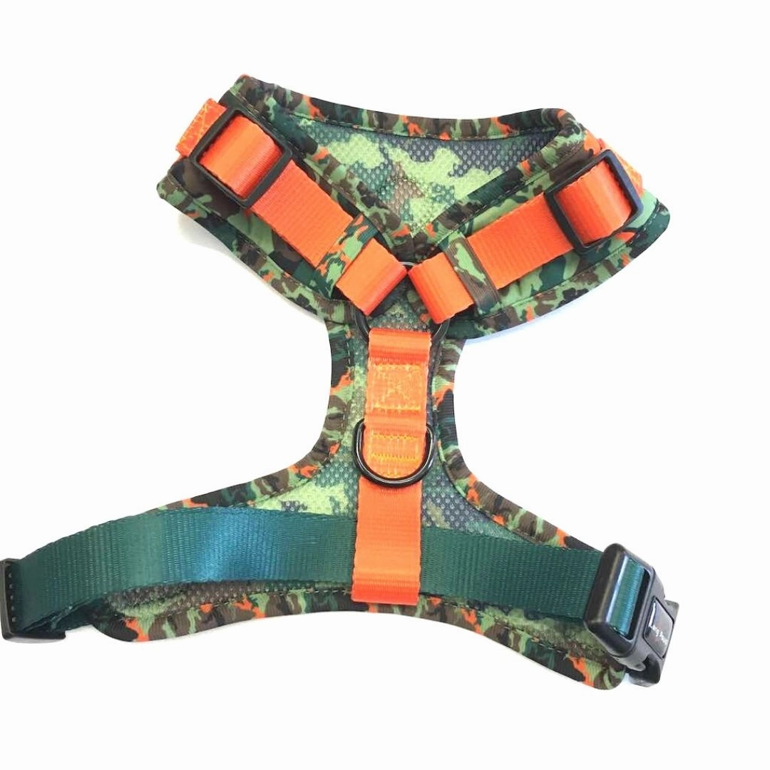 Earth Friendly Trekker Dog Harness Citrus Army Camo
