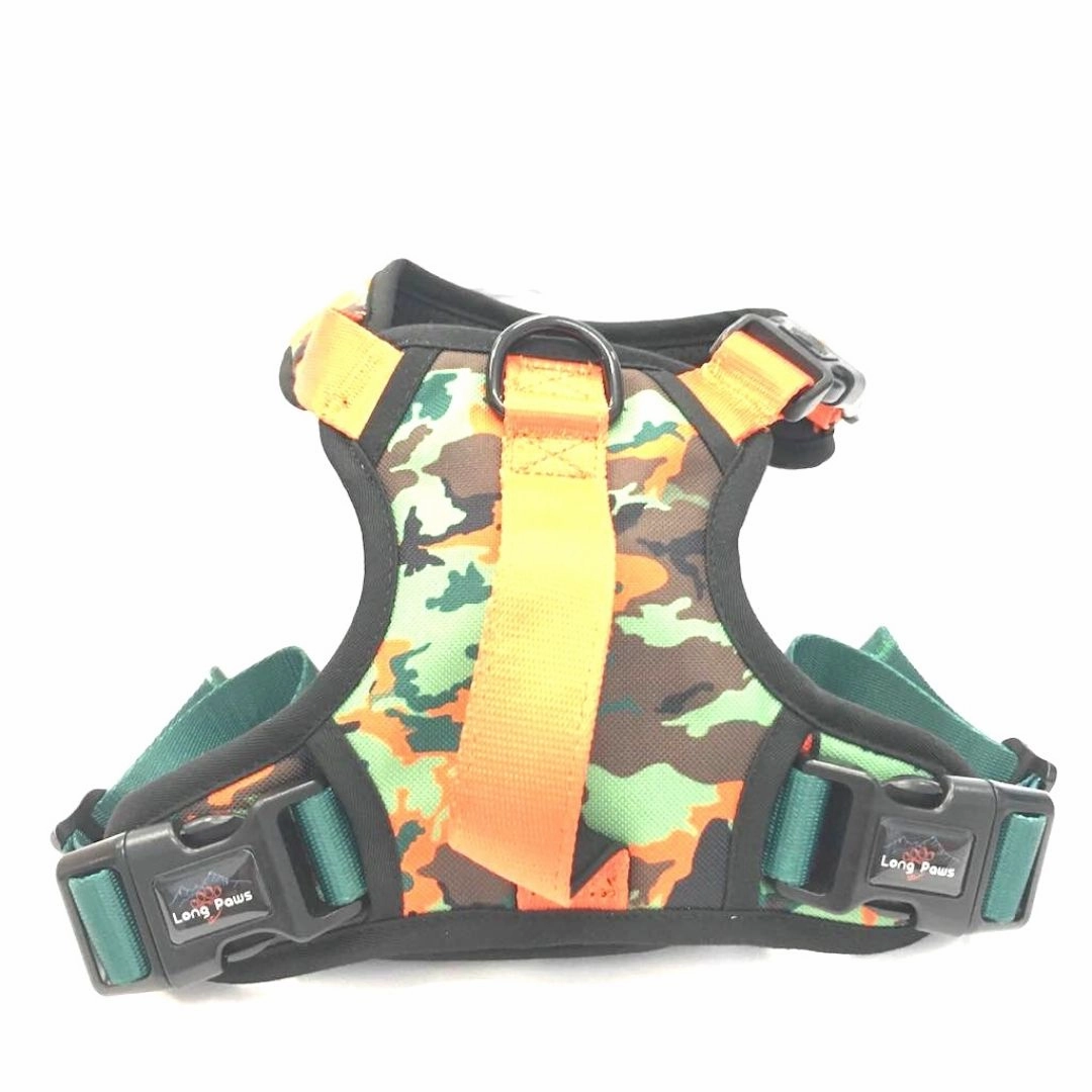 Earth Friendly Trig Point Dog Harness Citrus Army Camo