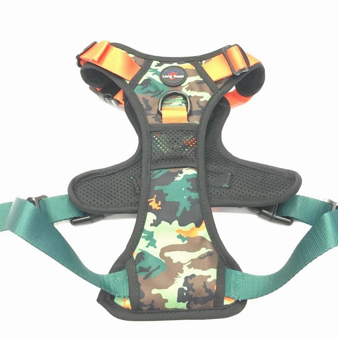 Earth Friendly Trig Point Dog Harness Citrus Army Camo