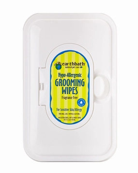 Earthbath Fragrance-Free Hypo-Allergenic Grooming Wipes for Dogs & Cats