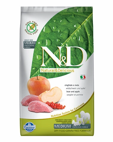 Farmina N&D Prime Boar & Apple Medium Adult Dry Dog Food 26.4lb (Special Order)