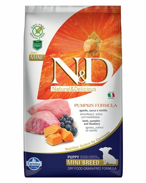 Farmina N&D Pumpkin Lamb & Blueberry Puppy Mini Dry Dog Food 5.5lb
