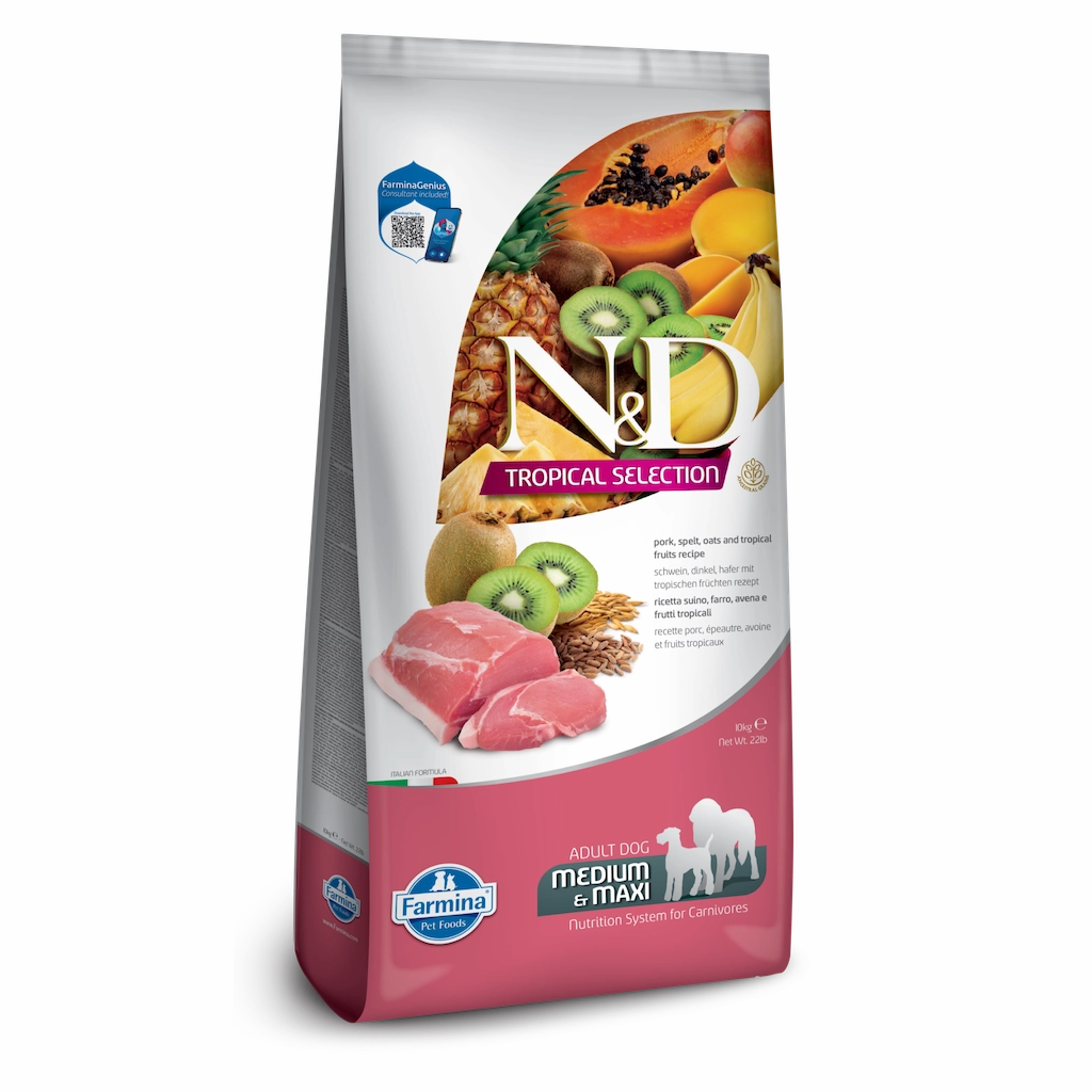 Farmina N&D Tropical Selection Pork & Oats Medium & Maxi Adult Dry Dog Food 22lb