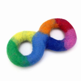 Felt Rainbow Tug Dog Toy