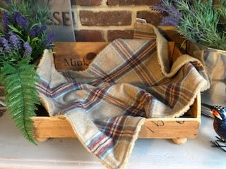 Fergus Beige and Red Tweed Dog Blanket