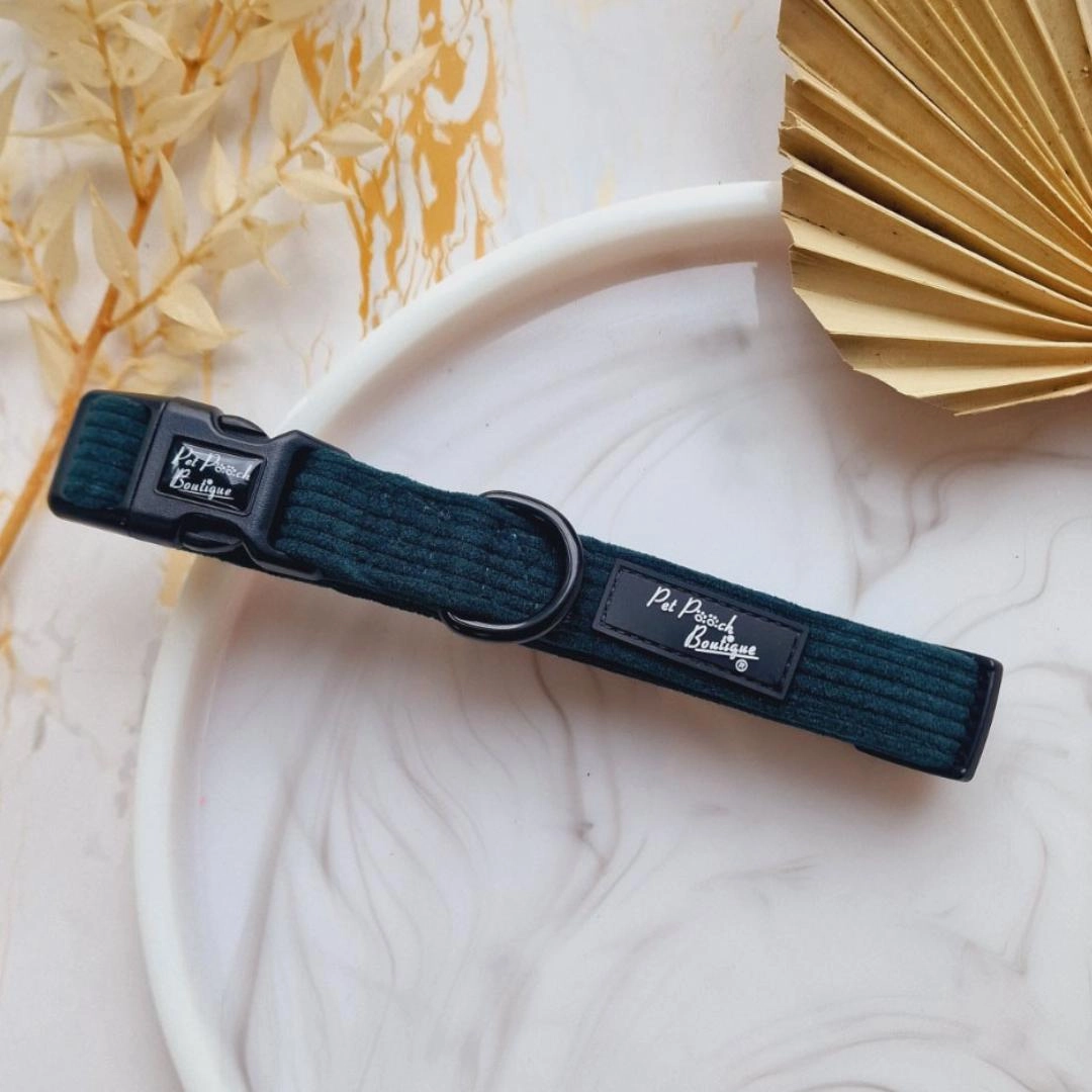 Forest Green Cord Dog Collar