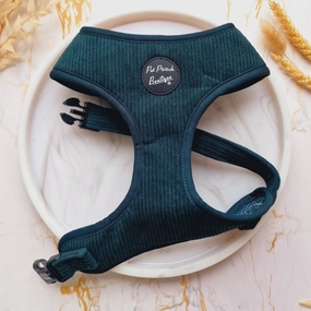 Forest Green Cord Dog Harness