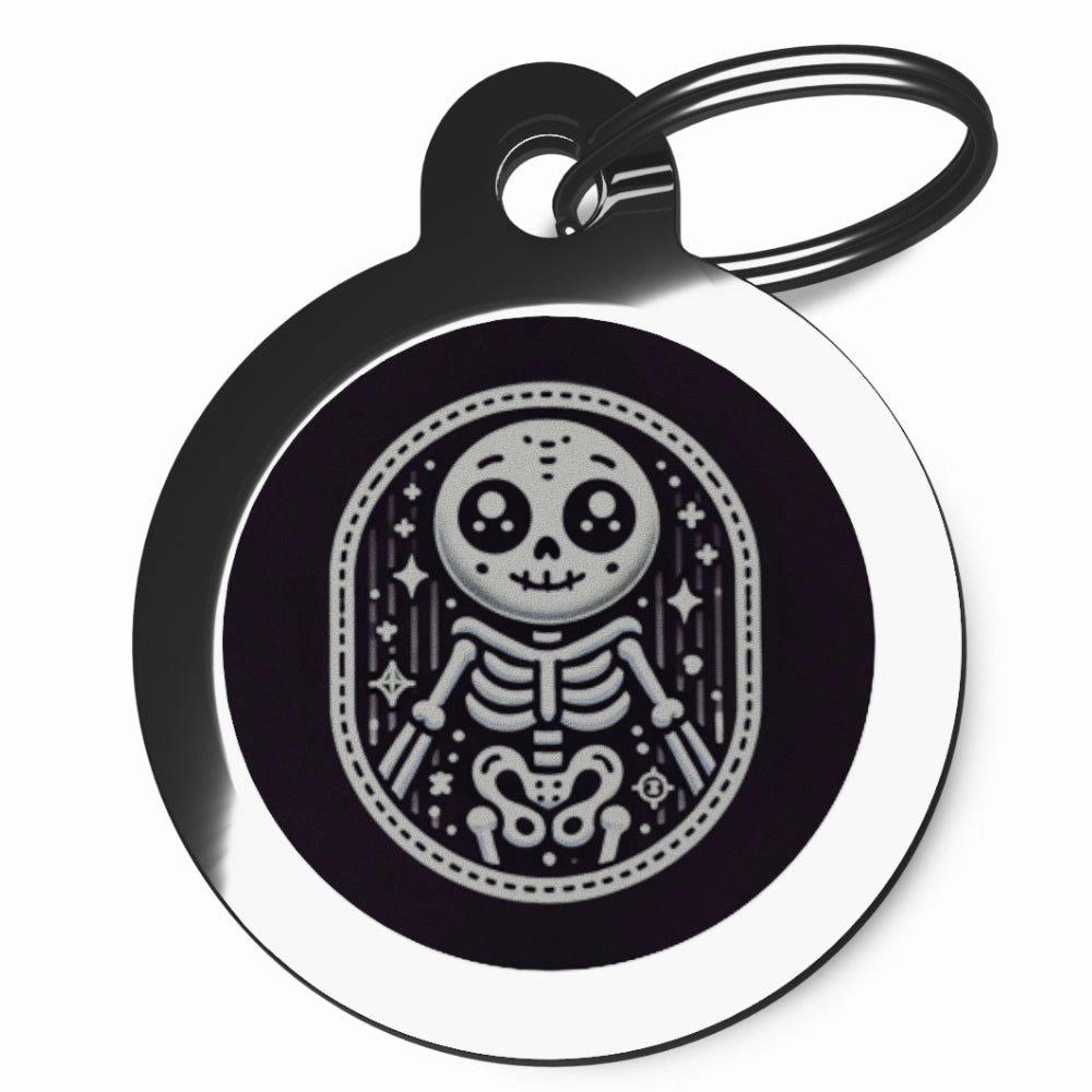 Fun Halloween Skeleton Dog ID Tag