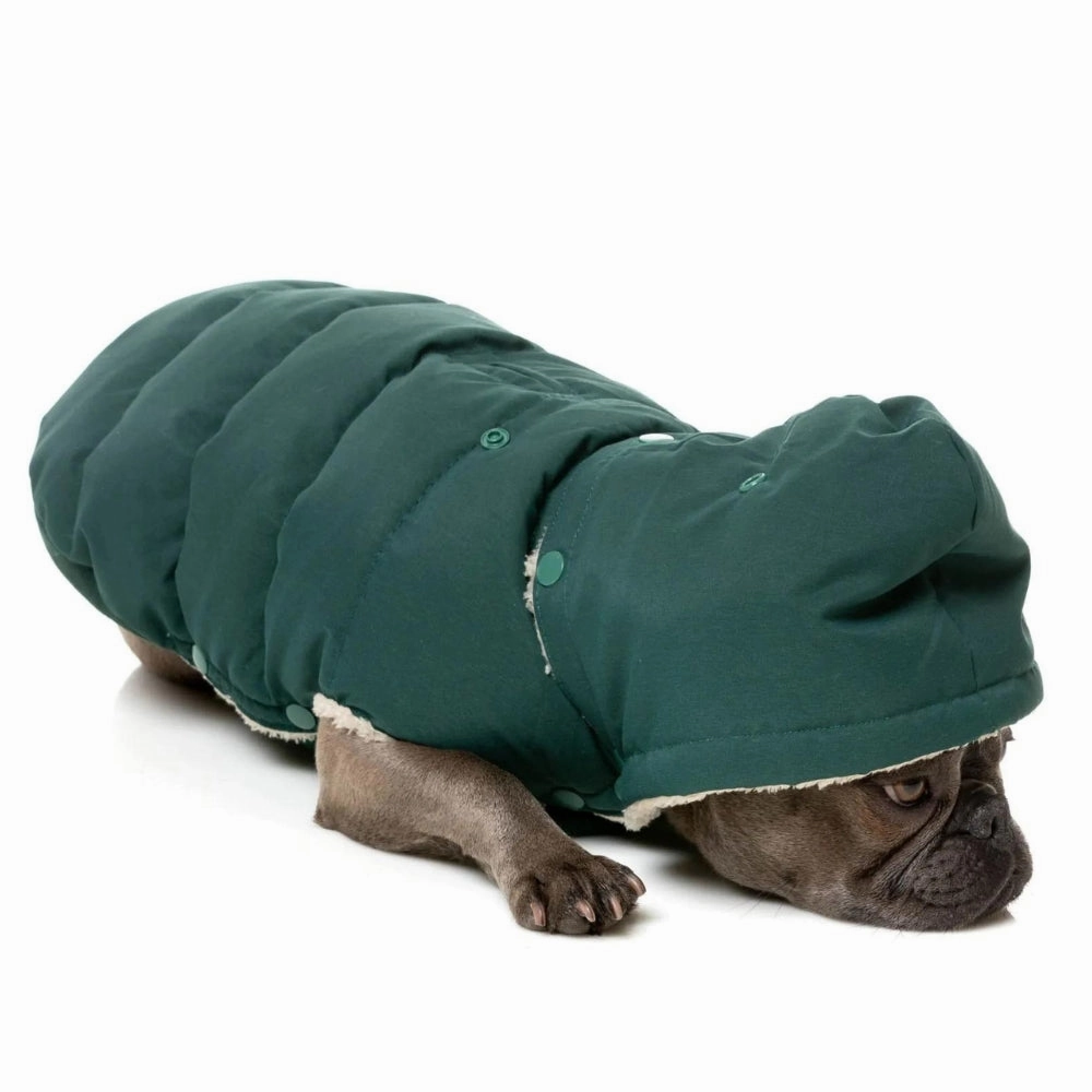 FuzzYard Essential Puffer Dog Jacket - Forest Green
