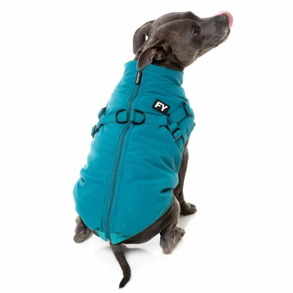 FuzzYard Flash Dog Harness Jacket - Dark Teal