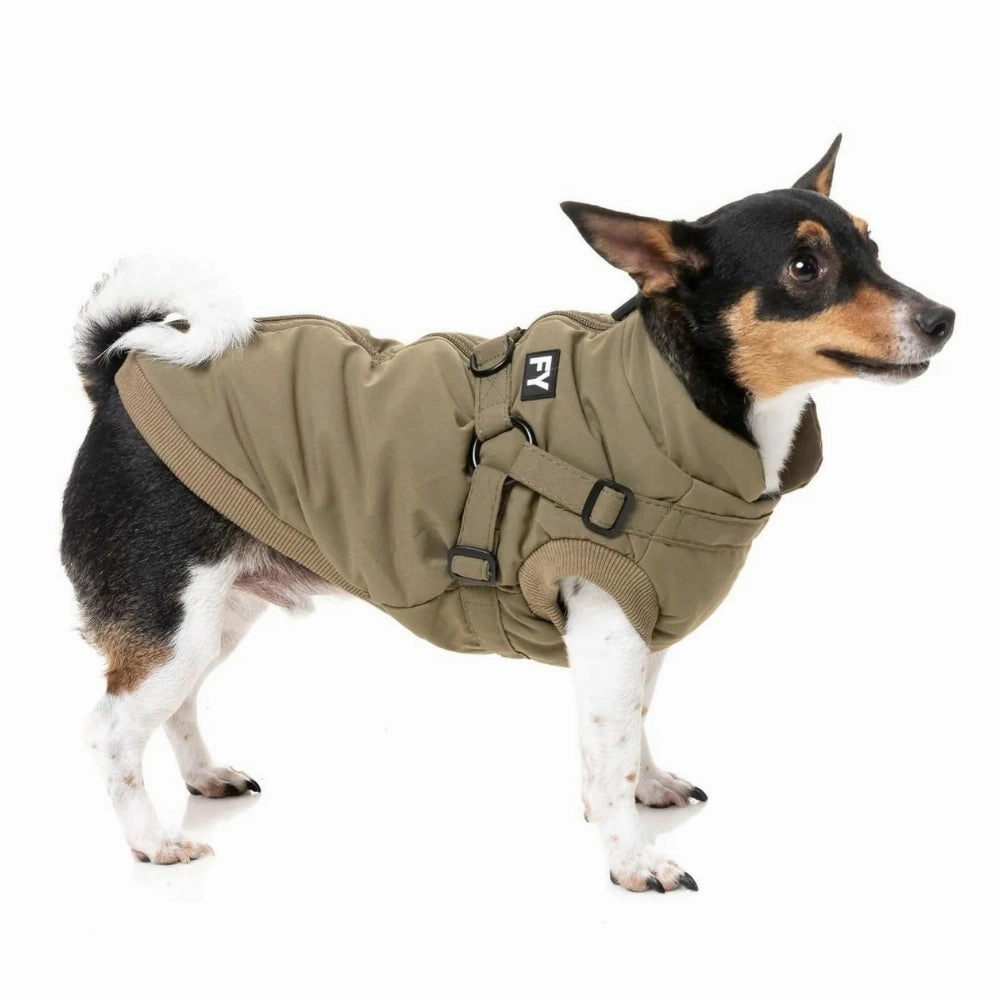 FuzzYard Flash Dog Harness Jacket - Khaki