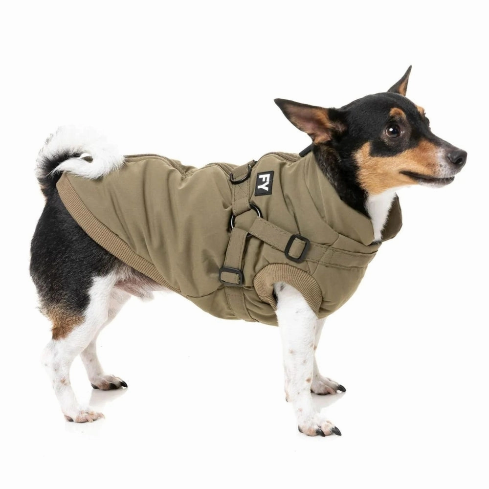 FuzzYard Flash Dog Harness Jacket - Khaki