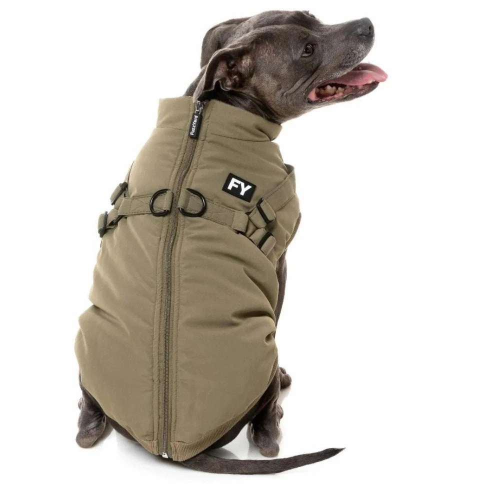 FuzzYard Flash Dog Harness Jacket - Khaki