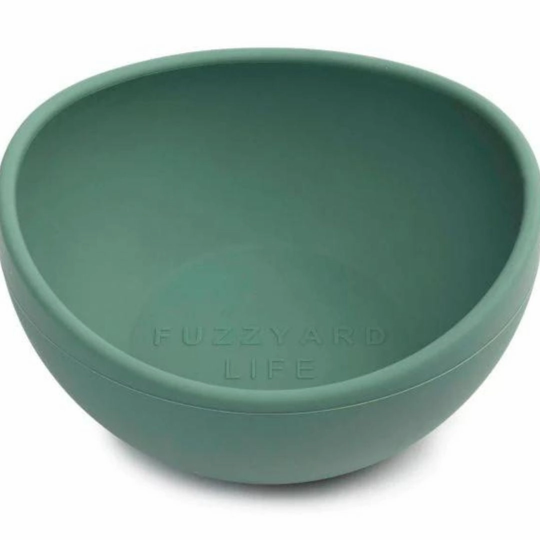 FuzzYard Life Silicone Dog Bowl In Myrtle Green