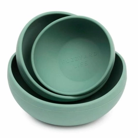 FuzzYard Life Silicone Dog Bowl In Myrtle Green
