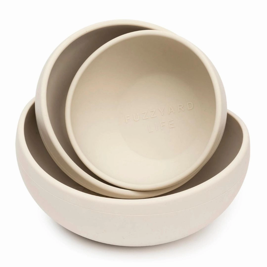 FuzzYard Life Silicone Dog Bowl In Sandstone
