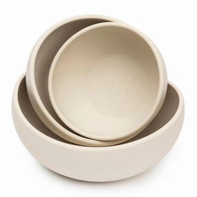FuzzYard Life Silicone Dog Bowl In Sandstone