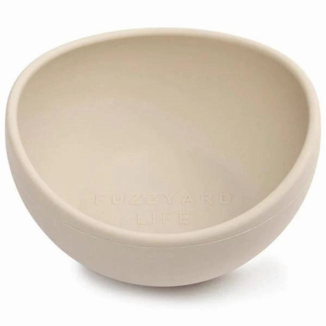 FuzzYard Life Silicone Dog Bowl In Sandstone