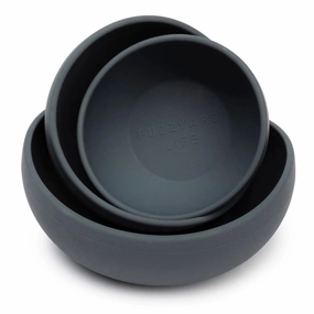 FuzzYard Life Silicone Dog Bowl In Slate Grey