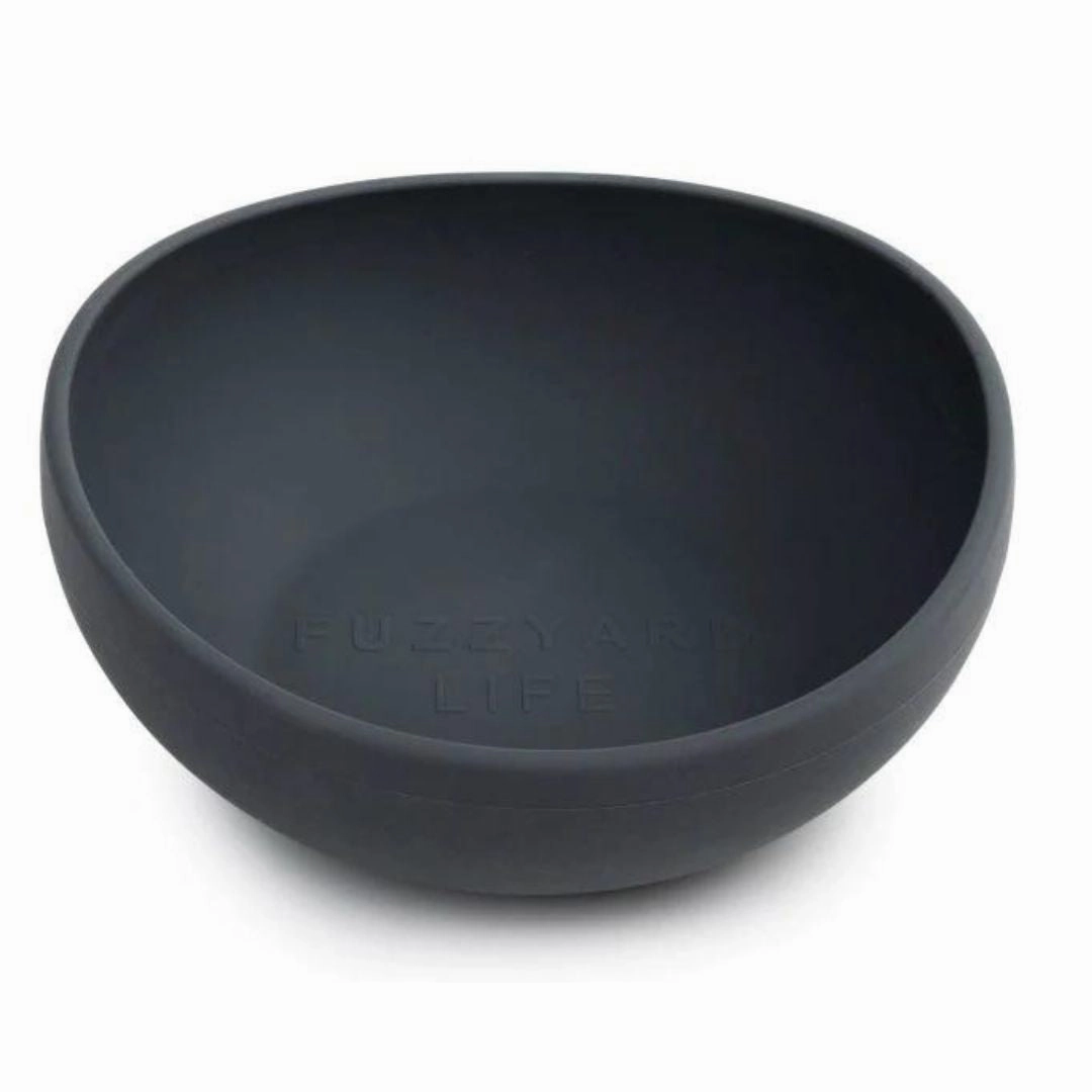 FuzzYard Life Silicone Dog Bowl In Slate Grey