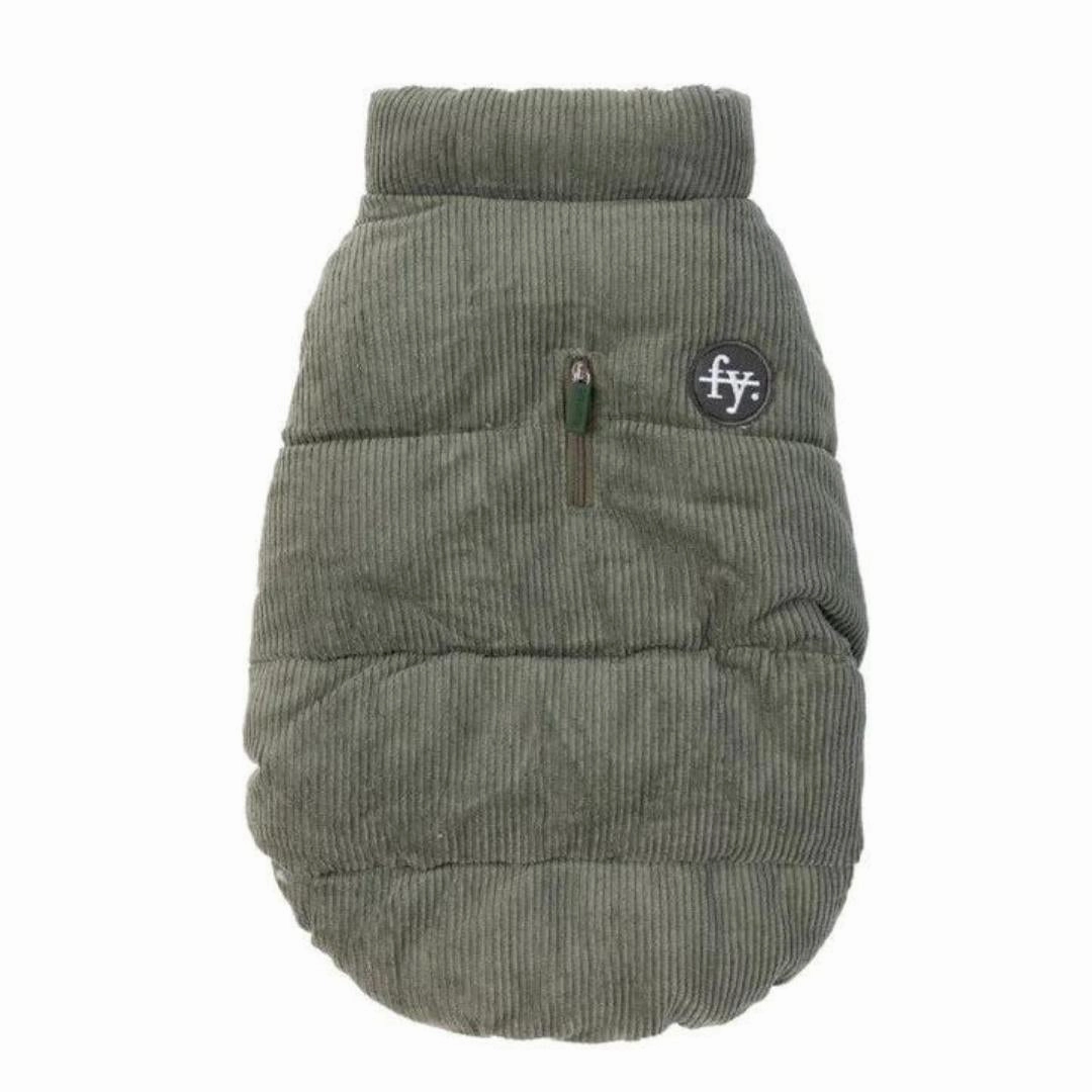 FuzzYard Mosman Corduroy Puffer Dog Jacket - Khaki