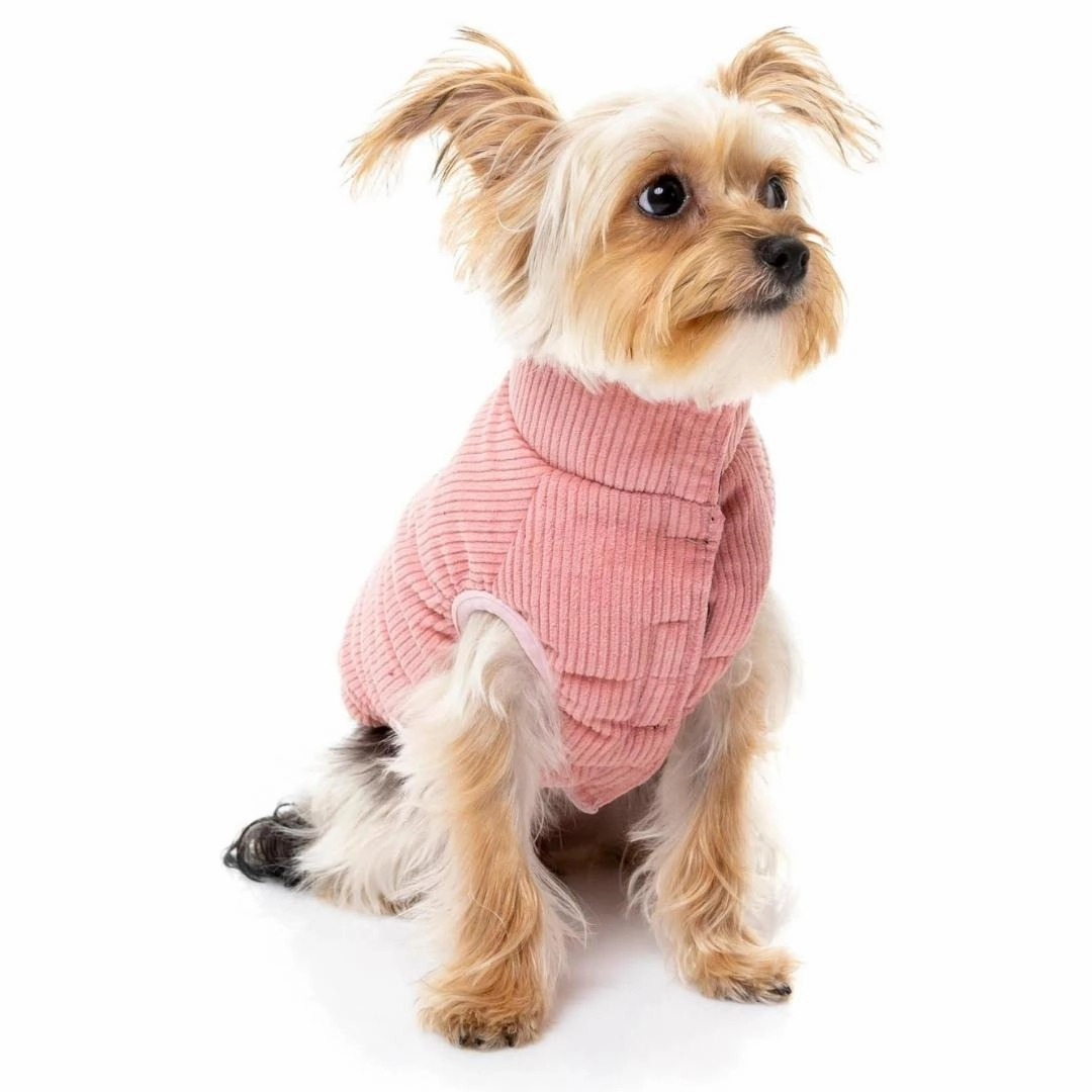 FuzzYard Mosman Corduroy Puffer Dog Jacket - Pink