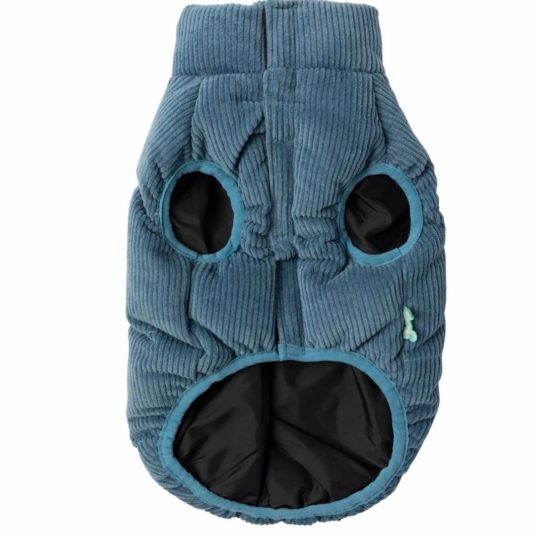 FuzzYard Mosman Corduroy Puffer Dog Jacket - Washed Blue