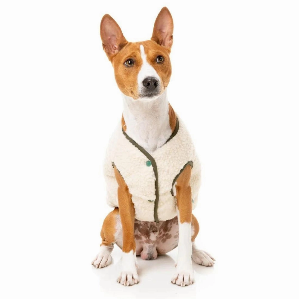 FuzzYard Nara Dog Reversible Jacket - Dark Moss Green