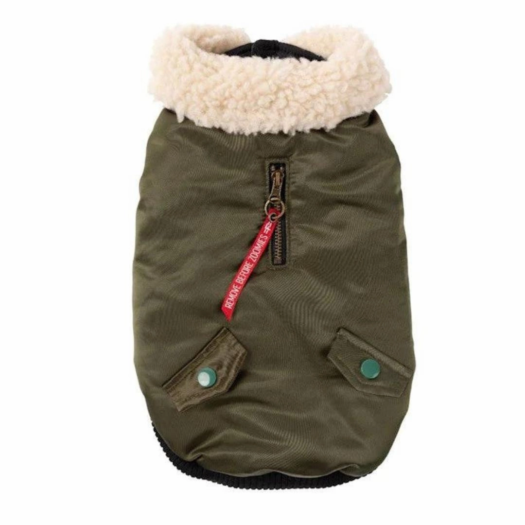 FuzzYard The Zoomie Bomber Jacket - Olive Green