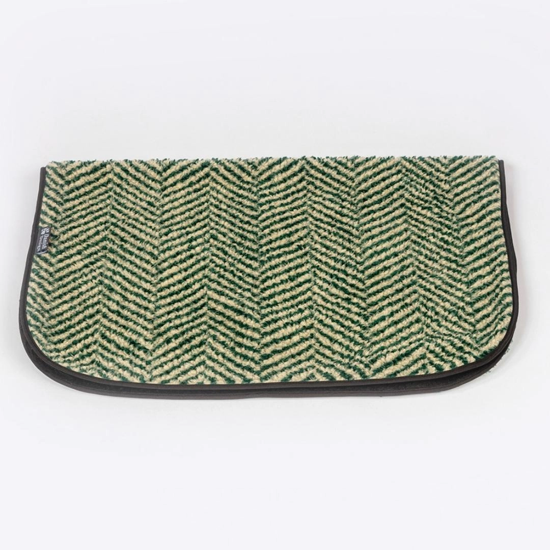Green Herringbone Sherpa Fleece Pet Blanket