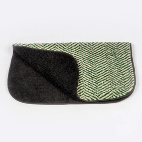 Green Herringbone Sherpa Fleece Pet Blanket
