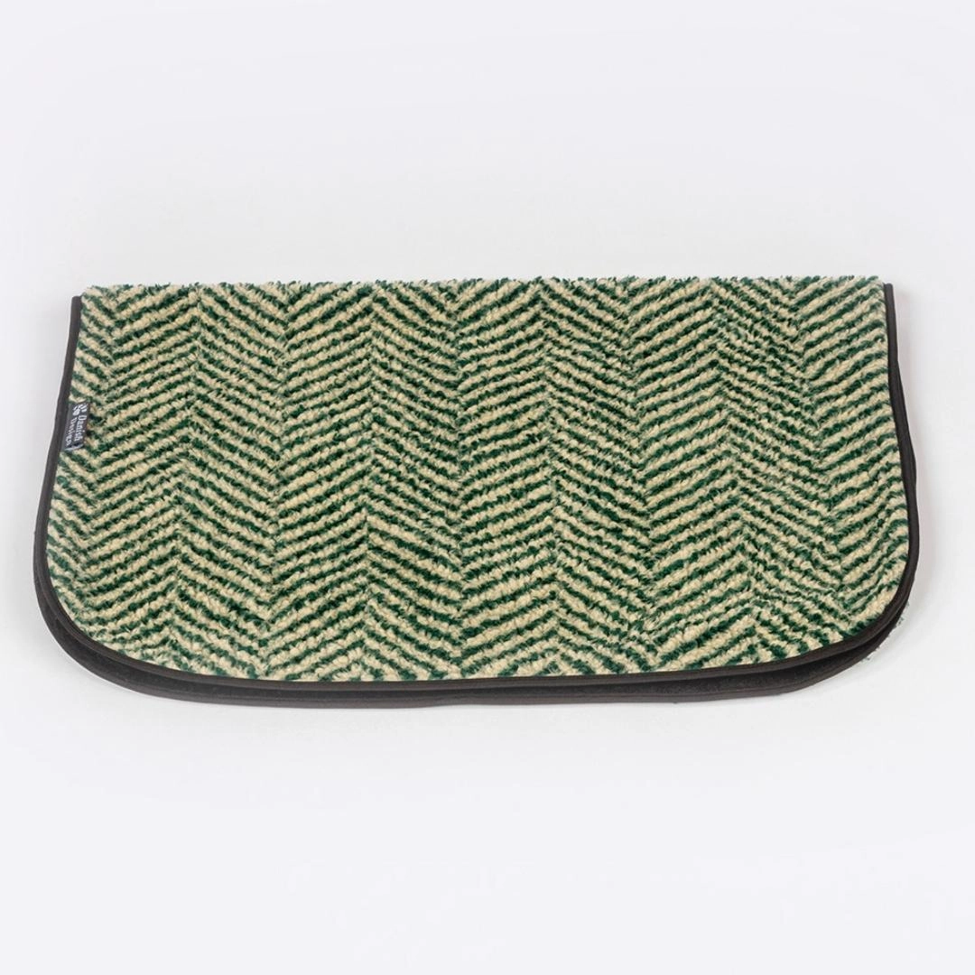 Green Herringbone Sherpa Fleece Pet Blanket