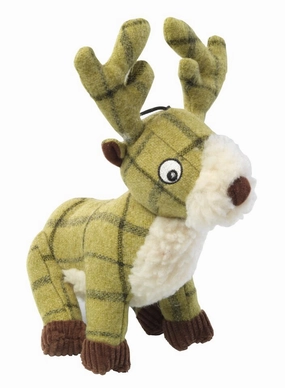 Green Tweed Plush Stag Dog Toy by House of Paws