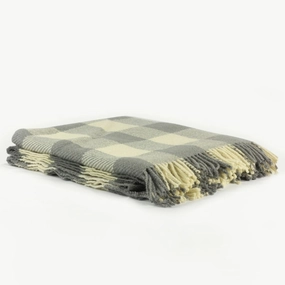 Grey Check Wool Rugleton