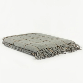 Grey Plaid Wool Rugleton