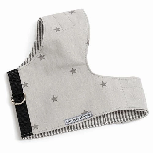 Grey Stars Soft Dog Harness