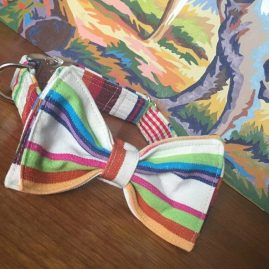 Hello Sailor Stripe Bow Tie Designer Dog Collar