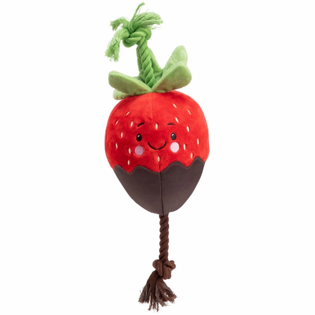 House of Paws Chocolate Dipped Strawberry Dog Toy