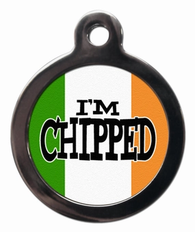 I'm Chipped Irish Flag Dog ID Tag