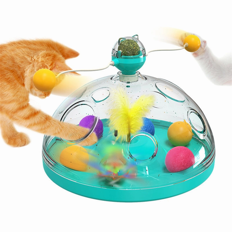 Interactive Cat Windmill Toy with Catnip