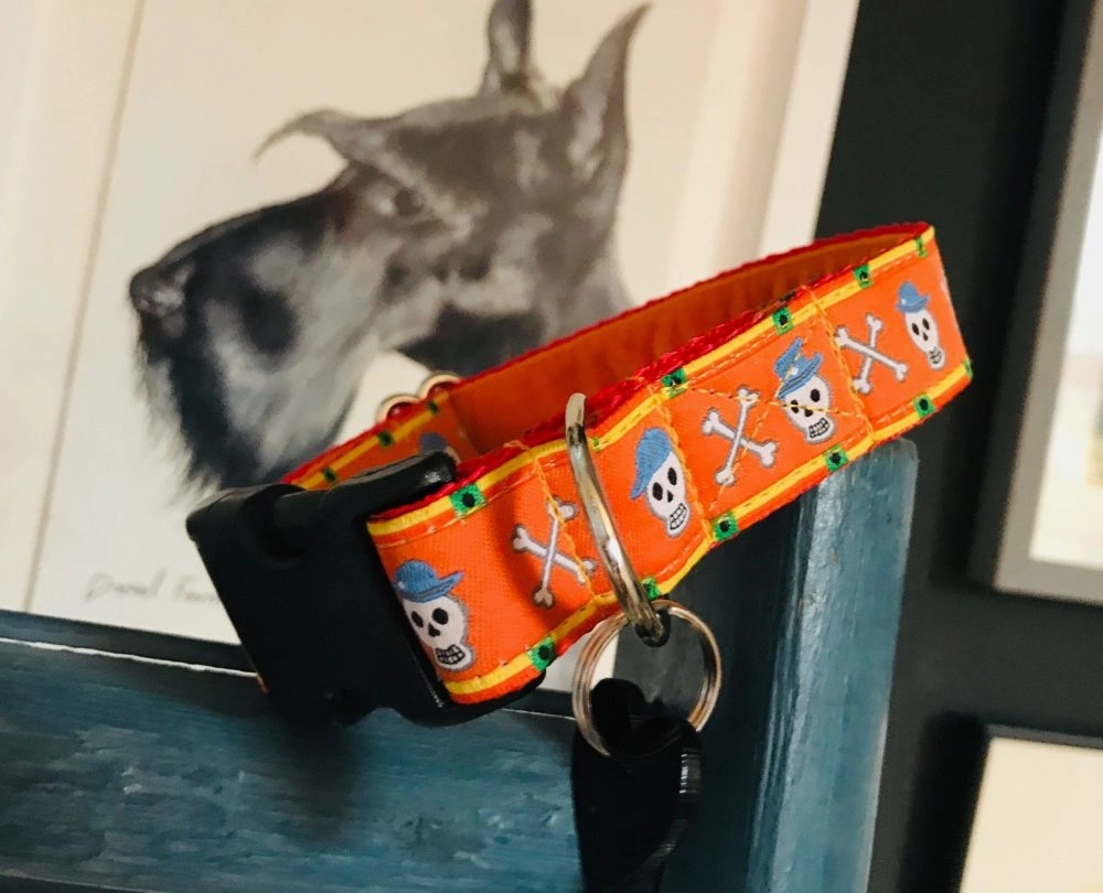Jack o'Lantern Halloween Velvet Lined Designer Dog Collar