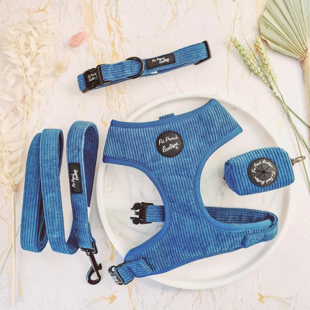 Jaguar Blue Cord Dog Harness