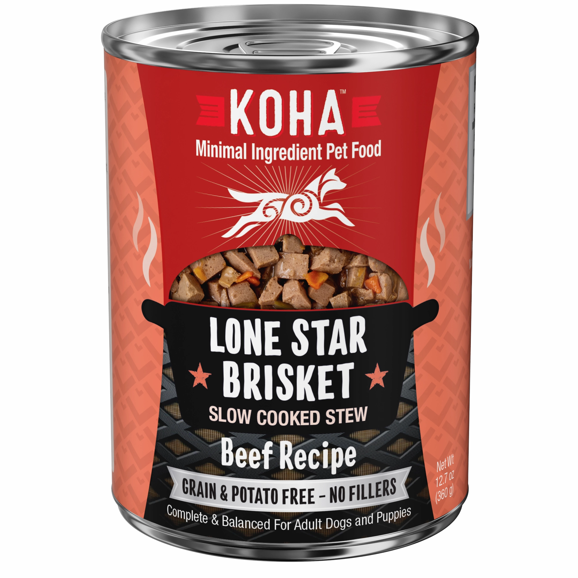 Koha Lone Star Brisket Slow Cooked Stew Wet Dog Food 12.7oz
